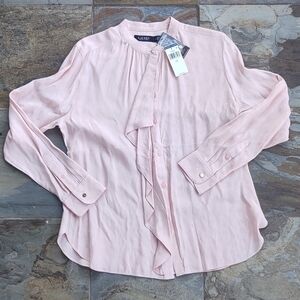 Lauren Ralph Lauren Black Label | The "Executive Glow" Silk-Feel Blouse - NWT